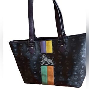 MCM Black Multicolor Tote Bag